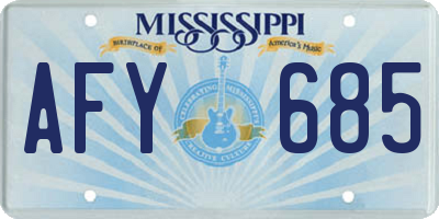 MS license plate AFY685