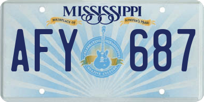 MS license plate AFY687