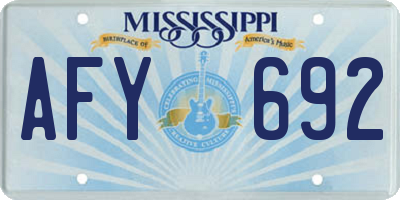 MS license plate AFY692