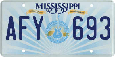 MS license plate AFY693
