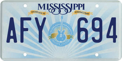 MS license plate AFY694