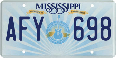 MS license plate AFY698