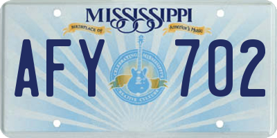 MS license plate AFY702