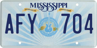 MS license plate AFY704
