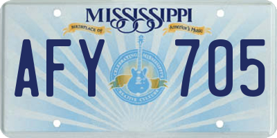 MS license plate AFY705