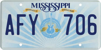 MS license plate AFY706