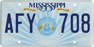 MS license plate AFY708