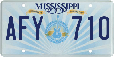MS license plate AFY710