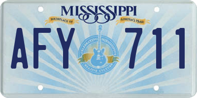 MS license plate AFY711