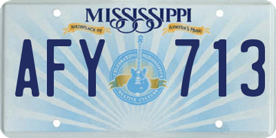 MS license plate AFY713