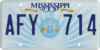 MS license plate AFY714
