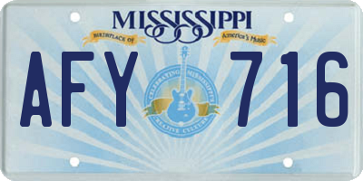 MS license plate AFY716