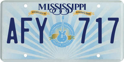 MS license plate AFY717