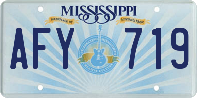 MS license plate AFY719