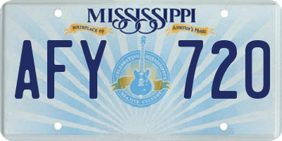 MS license plate AFY720