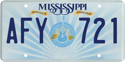MS license plate AFY721