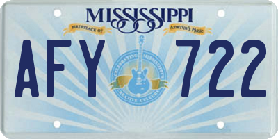 MS license plate AFY722