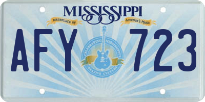 MS license plate AFY723