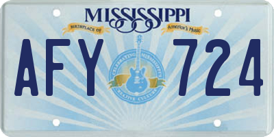 MS license plate AFY724