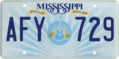MS license plate AFY729