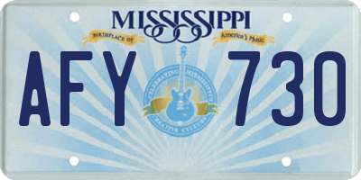 MS license plate AFY730