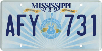 MS license plate AFY731