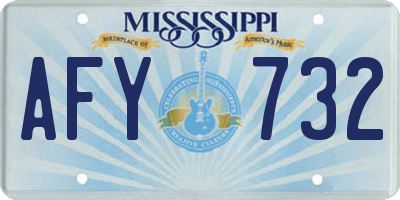 MS license plate AFY732