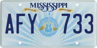 MS license plate AFY733