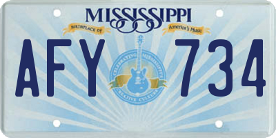 MS license plate AFY734