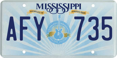 MS license plate AFY735