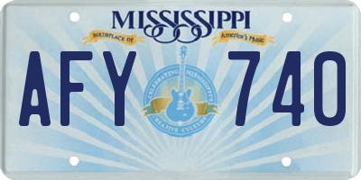 MS license plate AFY740