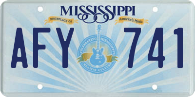 MS license plate AFY741