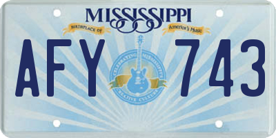 MS license plate AFY743