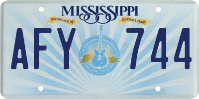 MS license plate AFY744