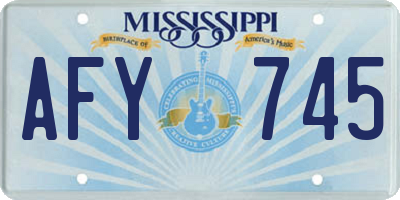 MS license plate AFY745