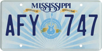 MS license plate AFY747