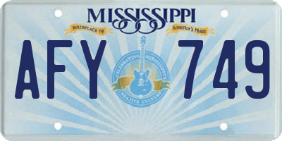 MS license plate AFY749