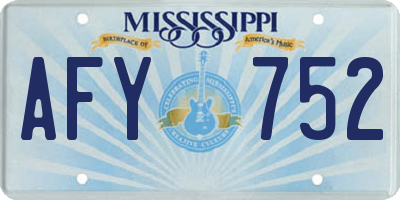 MS license plate AFY752