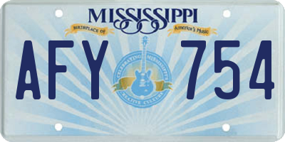 MS license plate AFY754