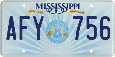 MS license plate AFY756