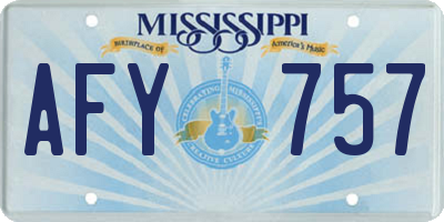 MS license plate AFY757