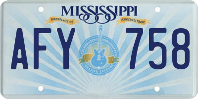 MS license plate AFY758