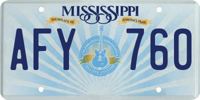 MS license plate AFY760