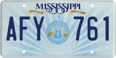 MS license plate AFY761