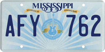 MS license plate AFY762