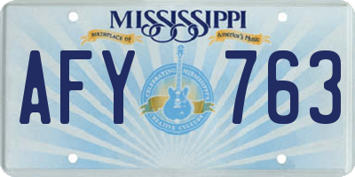 MS license plate AFY763