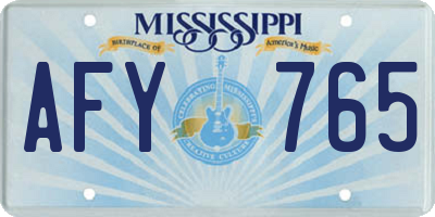MS license plate AFY765