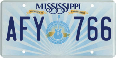 MS license plate AFY766