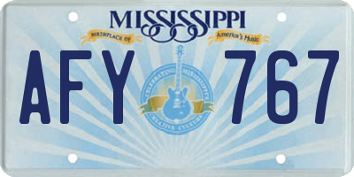 MS license plate AFY767