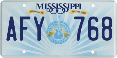 MS license plate AFY768